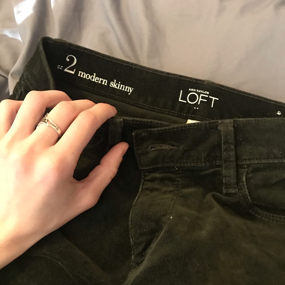 Loft green corduroy Modern skinny pants